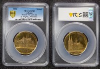 German States Gilt AE Medal Cologne Cathedral Construction Festivities 1842 PCGS SP61
Weiler # 103; Gilt AE Medal 50mm; Cologne Cathedral constructio...