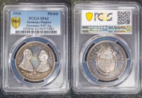 Germany - Empire Silver Medal WWI for the Alliance of Germany and Austria 1914 PCGS SP62
Zetzmann # 3007; Silver Medal 36mm, 18,5g; PCGS SP62