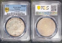 Germany - Empire WWI Railway Mobilization Medal Silvered AE 3 Swords 1914 PCGS SP62
Zetzmann # 5009; Silvered AE, 38mm, 23g; PCGS SP62