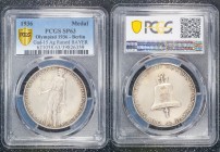 Germany - Third Reich Medal Olympic Games 1936 PCGS SP63
Gad# 15; Silver Matte; Bavaria Mint Raised Edge