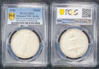 Germany - Third Reich Medal Olympic Games 1936 PCGS SP63
Gad# 15; Silver Matte; Bavaria Mint Raised Edge