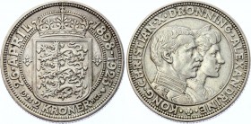 Denmark 2 Kroner 1923 HCN GJ
KM# 821; Silver; Christian X; Silver Wedding