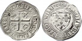 France Silver Blanc 1380 - 1422 (ND)
Silver 3.02g; Charles IV; Paris Mint