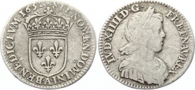 France 1/12 Ecu (10 Sols) 1652 A
KM# 166.1; Dav. #3799.; Duplessy 1469; Gadoury 202; Louis XIV; Mint: Paris; Silver; VF