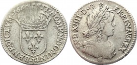 France 1/12 Ecu (10 Sols) 1666 
KM# 199.14; Louis XIV; Mint: Aix; Silver; VF