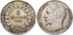 France 5 Francs 1852 A
KM# 773.1; Mint: Paris; Silver; XF