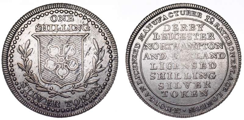 Great Britain Leicester Northampton 1 Shilling 1811 Token 
Silver 3.83g.