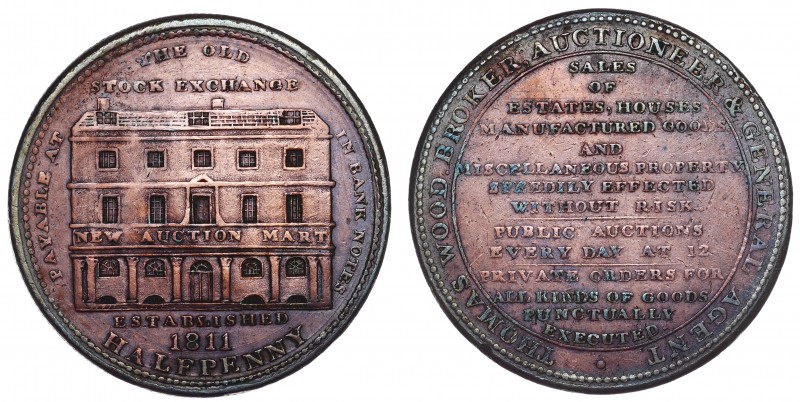 Great Britain London 1/2 Penny 1811 Token R!
Withers# 845a; Copper 9.69g; Thoma...