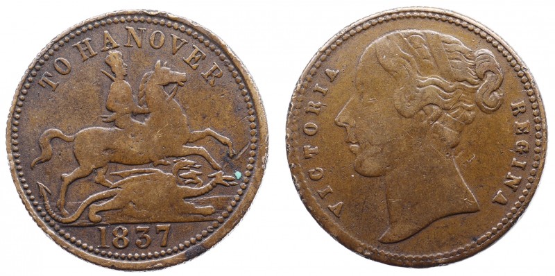 Great Britain Hannover 1/2 Penny Token 1837 
Copper 3.71g.