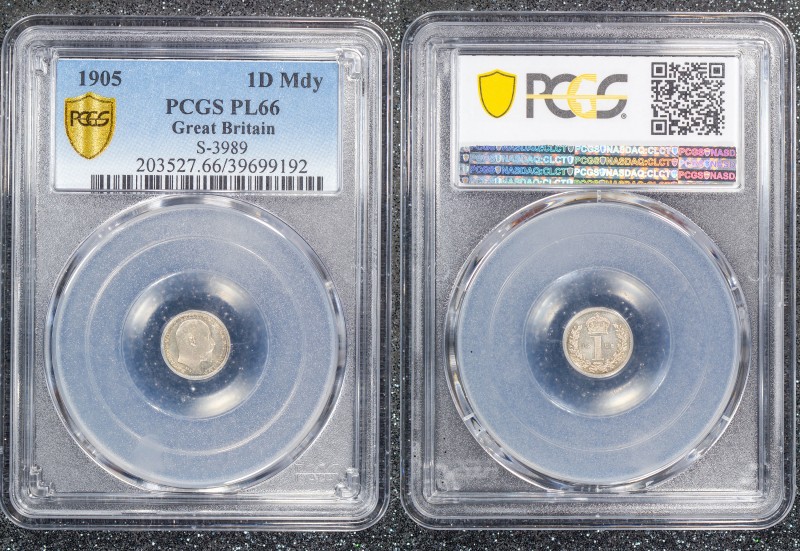 Great Britain 1 Penny 1905 PCGS PL66 Maundy
S# 3989; PCGS PL66