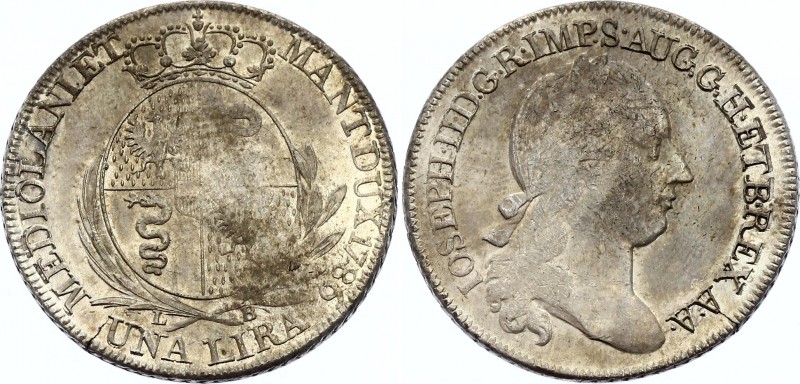 Italian States Milan 1 Lira 1786 LB
Joseph II (1780-1790) Emperor and Duke of M...