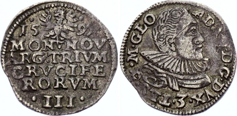 Poland Silesia Teschen 3 Groscher 1597
Adam Wenzel, 1579-1617. Tessin. Kopicki ...