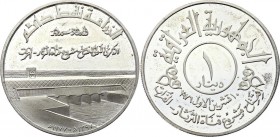Iraq 1 Dinar 1977 AH 1397 Proof
KM# 143; Silver Proof; Opening of Tharthar-Euphrates Canal; Mintage 7.000 pcs; With Original Box