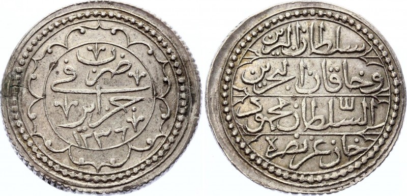 Algeria 1 Budju 1822 - AH 1238
KM# 68; Mahmud II (1808-1839); Ottoman Empire; S...