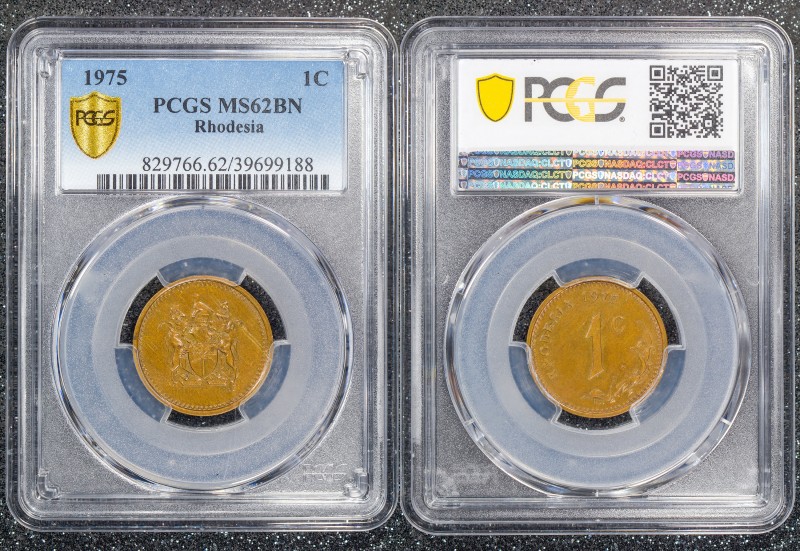 Rhodesia 1 Cent 1975 PCGS MS62BN
KM# 10