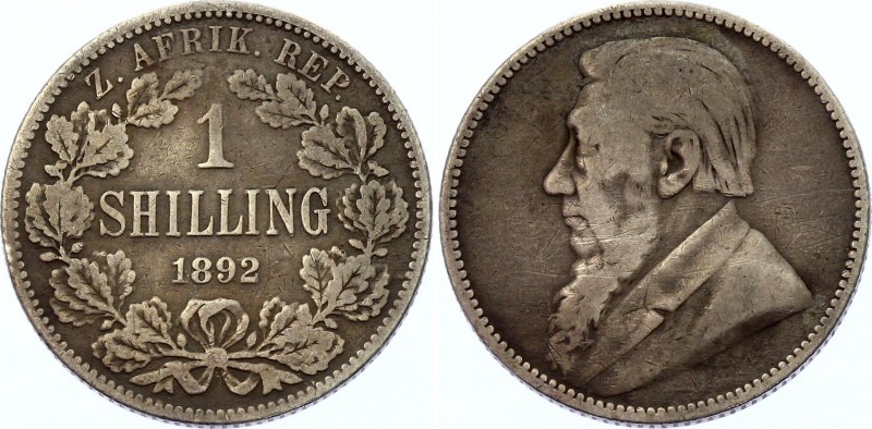 South Africa 1 Shilling 1892
KM# 5; Silver, VF.