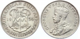 South Africa 2 Shillings 1935 
KM# 22; Silver; George V; XF+