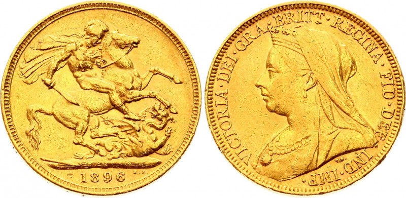 Australia 1 Sovereign 1896 M
KM# 13; Gold (.917) 7.88g 22mm