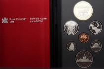 Canada Set of 7 Coins 1985 
With Silver; Comes in Original Leather Box & Certificate