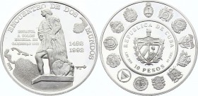 Cuba 10 Pesos 1992 
KM# 337; Silver Proof; Ibero-American Series I - Encounter of the two Worlds