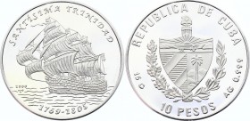 Cuba 10 Pesos 2000 
KM# 758; Silver Proof; Santisima Trinidad