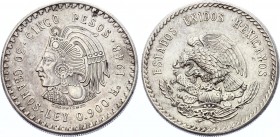 Mexico 5 Peso 1948 
KM# 465; Silver; AUNC