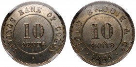 Panama 10 Cents Token 1885 NGC UNC Det R!
COL# 60; Nice Specimen Comment SURFACE HAIRLINES