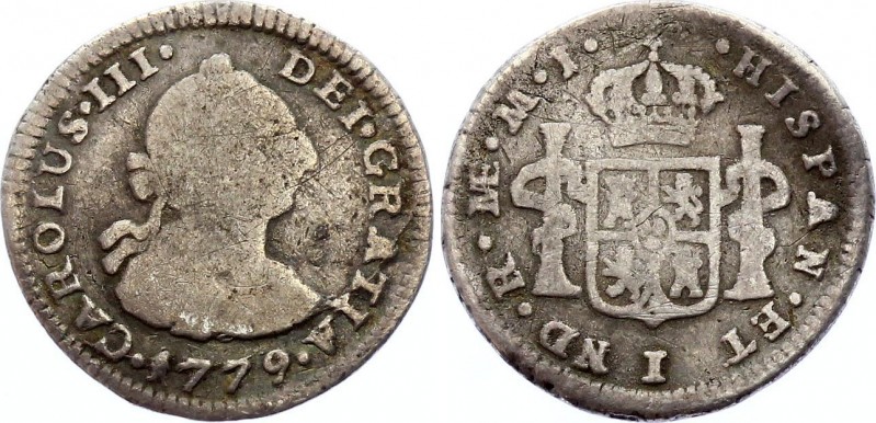 Peru 1/2 Real 1779 LIMAE MI
KM# 74; Silver; Charles III