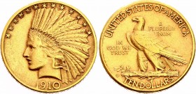 United States 10 Dollars 1910 S
KM# 130; Indian Head - Eagle; Gold (.900) 16.72g.; XF