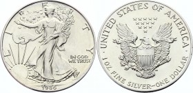 United States 1 Dollar 1986 
KM# 273; Silver; "American Silver Eagle" (Bullion Coin); UNC