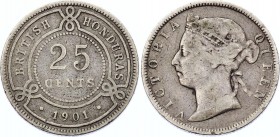British Honduras 25 Cents 1901 
KM# 9; Silver; Mintage 20,000 Only!