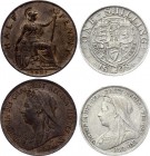 Great Britain Lot of 2 Coins 1898 & 1901
With Silver; Various Dates & Denominations