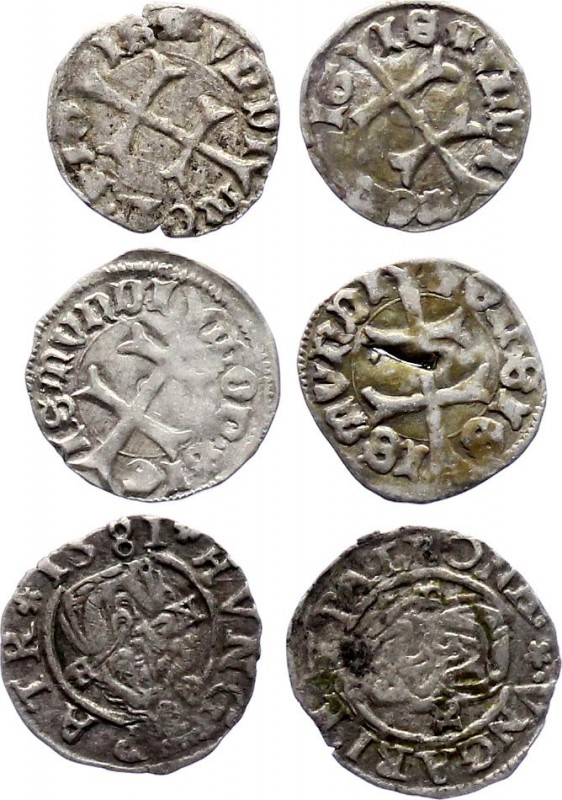 Hungary Lot of 6 x 1 Denar 12th-16th Century 
Silver; Various Dates & Denominat...