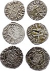 Hungary Lot of 6 x 1 Denar 12th-16th Century 
Silver; Various Dates & Denominations