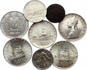 Italy Lot of 8 Coins 1958 - 1966
With Silver; Different Dates & Denominations