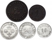 Mauritius Lot of 5 Coins 1886 - 1938
With Silver; Various Dates & Denominations; VF/XF