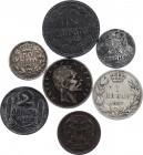 Serbia Lot of 7 Coins 1897 - 1943
With Silver; Various Dates & Denominations