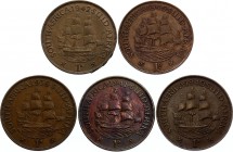 South Africa Lot of 5 x 1 Penny 1938 -1945
VF/XF