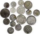 Sweden Lot of 17 Coins 
Silver; Various Dates & Denominations