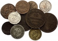 World Lot of 11 Coins 1769 - 1919
With Silver; Various Countries, Dates & Denominations