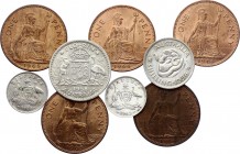 World Lot of 9 Coins 1956 - 1965
With Silver; Various Countries, Dates & Denominations; VF/UNC