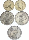 World Lot of 5 Coins 1987 - 1988 "Tennis"
Niue 5 Dollars 1987-1988 & South Korea 1000 Won 1987-1988