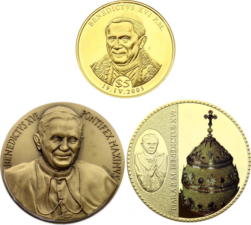 World Lot of 2 Medals & Coins "Pope - Benedict XVI" 
Various Motives; One medal...