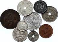 World Lot of 9 Coins 
With Silver; Various countries, dates & denominations