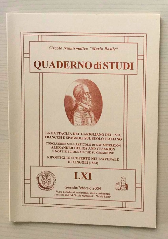 Circolo Numismatico “Mario Rasile” Quaderno di studi LXI, Formia, Gennaio- Febbr...