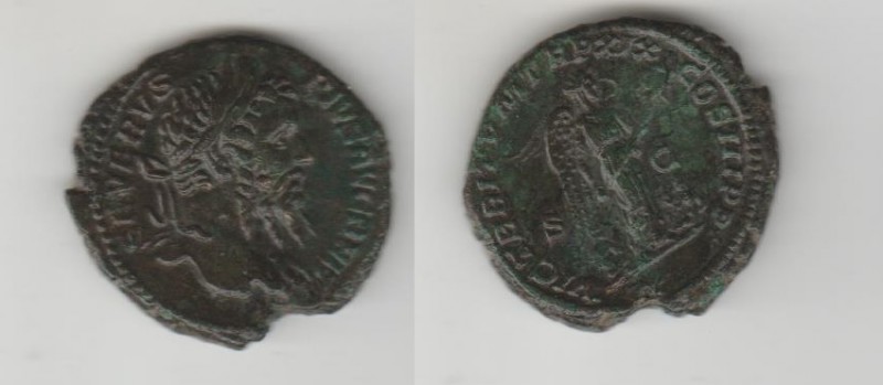 SEPTIMIUS SEVERUS (193-211 AD) AE As 8.66 g. Rome 211 AD. Obv/ SEVERVS PIVS AVG ...