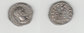 MACRINUS (217-218 AD) AR Denarius 3.49 g. Rome 217 AD. Obv/ IMP CM OPEL SEV MACRINVS AVG Buste right. Rev/ SALVS PVBLICA Salus enthroned left. RIC. 86...