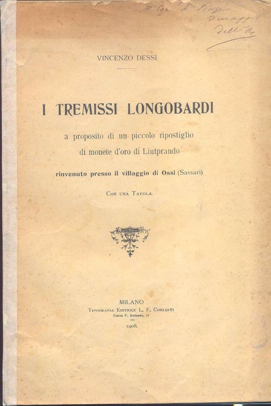 DESSì V. – I Tremissi longobardi a proposito di un piccolo ripostiglio di monete...