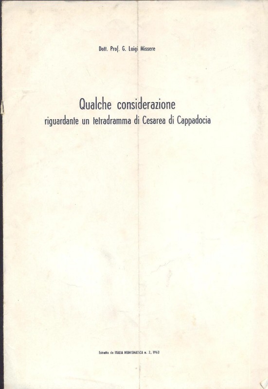 MISSERE G. - Qualche considerazione riguardante un Tetradramma di Cesarea di Cap...