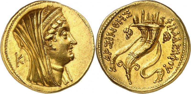 PTOLEMEE VI PHILOMETOR (185-146 avt. JC). Octodrachme en or (27,81 g).
A/ Tête ...